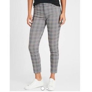 Banana Republic Women's Size 8 Sloan Fit Black & White Check Plaid Ankle Pants